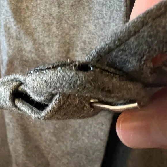 Ralph Lauren Wool Coat With Belt Gray Vintage Blue Label Made USA Size 10 FLAW - Picture 12 of 16